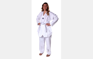 DOBOK TAEKWONDO : Tenue avec ceinture col blanc 